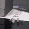 10MM Silver Moissanite Flower Cluster Earrings