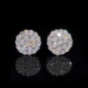 10MM Silver Moissanite Flower Cluster Earrings