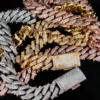 15mm Iced Moissanite Rose Embossed Cuban Chain
