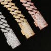 15mm Iced Out Rose Embossed Cuban Link Chain