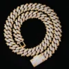 15mm Iced Out Rose Embossed Cuban Link Chain