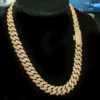 15mm Iced Moissanite Rose Embossed Cuban Chain