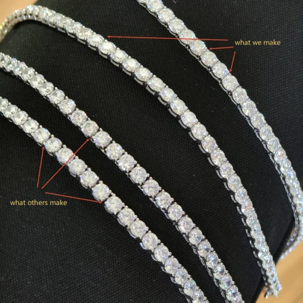 4MM Moissanite Tennis White Gold Rose Gold