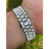 Classic Roman Number Steel Moissanite Iced Watch