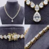 Women Gala Dinner Wearing Pear Cut Moissanite Necklace