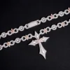 Rapper Streetwear Silver Moissanite Star Cross Necklace